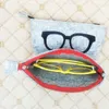 새로운 최고급 펠트 천 선글라스 박스 고품질 럭셔리 패브릭 안경 케이스 안경 액세서리 선글라스 가방