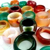 10pcs Natural A Jade Jadeite Ring Agate Exquisite Thumb Ring US Size 8-14 Mix Wholesale Mens Vintage luxury Elegant Rings Unique Jewelry