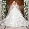 Said Mhamad Luxury 3D Floral Flower Plus Size Ball Gown Wedding Dresses Off Shoulder Puffy Sweep Train Wedding Dress Bridal Gowns Vestidos