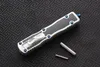 Couteaux Miker D2 En acier / Inlay en fibre de carbone (2,88 "Satin) 6061-T6 Poignée en aluminium de poche Couteau à fruits de la poche tactique Couteaux de survie tactique