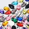 300pcs 8*13mm Crystal AB Drop Rhinestones Applique Mix Color Crystals Stones Acrylic Strass Beads for DIY Clothes Crafts ZZ762