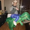 Inflatable Dinosaur Costume Dinosaur Jumpsuit Dinosaur Clothes Halloween Costumes Funny Party Animal Cosplay For Woman Man Kid Adult