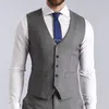 2020 Przystojny Szary Mężczyźni Ślub Tuxedos Slim Fit One Buttive Casual Prom Garnitury Man Party Blazer Suit (Kurtka + Kamizelka + Spodnie)