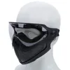 Masque en maille en acier Airsoft Masque facial de sport en plein air Tactical Full Face Sécurité AirSoft Paintball respirant Gear de protection de chasse 2631404