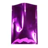 12x18cm lustroso roxo Metálico Mylar Mylar embalagem saco de calor selo de calor aberto sacos de armazenamento superior com rasgo entalhe 100 pcs