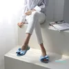 2021-Kelebek-Düğüm Terlik Kadın Moda Tasarım Katır Ayakkabı Yaz Riband Yay Düğüm Slaytlar Flip Flop
