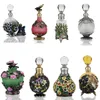 Antiqued style الملونة lampwork الزجاج حاوية العطور فارغة الزفاف الديكور الزفاف إعادة الملء زجاجة عطر جميلة زجاجة