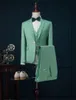 Costumes pour hommes Blazers 2021 dernières conceptions de pantalons de manteau vert menthe hommes costume Slim Fit 3 pièces élégant smoking personnalisé marié bal Bla235Y