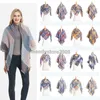 2019 40 Färger Kvinnor Plaid Scarves Grid Tassel Wrap Oversized Check Sjal Vinter Neckerchief Lattice Kerchief Blanket Scarf Gratis frakt