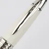 Topp högkvalitativ penna John F Kennedy Element White Blue Carbon Fiber Roller Ball Point Pennor med JFK -märken Serienummer3493026549974