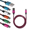 1m 3 pés Tecido Nylon Braid Micro USB cabo de chumbo Unbroken metal conector do carregador de cabo para Samsung S7 S8 s10
