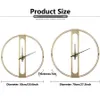 거실 3D 장식 큰 시계 벽 시계 철 예술 홈 장식 70cm를위한 럭셔리 대형 금속 벽 시계 현대적인 디자인