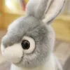 simulazione Coniglio animali di peluche soffici morbidi Alta qualità Grigio bianco Coniglietto vita come stile peluche regalo per bambina6930677