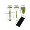 Epack Jade Roller Gua Sha Set outils de mise en œuvre du vieillissement Viement Masseur facial Authentic Jade Stone Roller For Face Natural F2289068