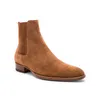 Alta Qualidade Apontou Toe Botas Homens Ankle Boots de Couro Genuíno Escritório de Negócios Banquete Moda