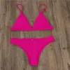 2019 nouveau maillot de bain femme sexy bikini couleur unie avec coussin de poitrine multicolore taille plus