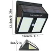 Lâmpadas solares LED Lâmpada de jardim 146 LEDS Sensor de movimento Iluminação de parede Iluminação de segurança do quintal de pátio à prova d'água