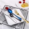 Rainbow Cutlery Set Stainless Steel Dinnerware Stainless Steel Spoon Set Fork Spoon Knife Steel Cutlery Dinnerware Set RRA1900