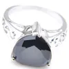 5 pezzi moda donna anelli cuore nero onice gemme argento sterling 925 placcato per anelli solitari gioielli regalo di festa