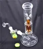 1pcs bécher en verre bong cage à oiseaux perc conduites d'eau dab plate-forme pétrolière bongs avec silicone contiennent attrape-cendres 14mm mâle quartz banger clou