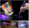 Duża głowa Luminous Light Pen Magic Purple 2 w 1 UV Czarne światło Combo Rysunek Niewidzialny atrament Pen Learning Edukacja Zabawki dla dziecka