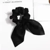 Paskalya Tavşan Kulakları Saç Bandı Scrunchie Şerit Elastik Heandbands Bow Eşarp Kauçuk Halatlar Katı hairband Kızlar Saç Aksesuarları 15Colors D38