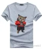 Hommes O cou coton à manches courtes belle boxe chat T-shirts drôle chat Animal hommes personnalisé T-shirts cadeau d'anniversaire