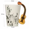 Neues Design: Gitarren-Keramikbecher, Persönlichkeit, Musiknote, Kaffeetasse, Milchsaft, Zitronenbecher, Kaffee-Teetasse