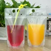 New Design Plastic Drink Packaging Bag Pouch for Beverage Juice Milk Coffee bags with Holes for Straw