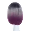 Parrucche Ombre Breve Rettilineo Midlle BOB Parrucche sfumate Donna Mix Nero Rosa Viola Grigio Parrucche naturali per capelli Fibra resistente al calore femminile