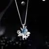 Moonstone Sweet Cute Little Devil Pendant Necklace 925 Sterling Silver sleutelbeenketen Vrouwelijke sieraden212L