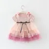 Robe gâteau à rayures pour filles 2019 Nouvelle instin bébé fille gâteau gradient jupe princesse robes enfants mode tutu robe 2 couleurs 5215200