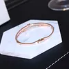 Super Glittering New Fashion Ins Designer Diamond Zircon Rose Gold Titanium Bangle Bracelet for Woman Girls 18cm with Star Charm