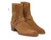 Hot Sale-Plus Size Euro 38-46 Cowboystiefel Bikerschuhe SLP Echtleder Herren Harness Booties