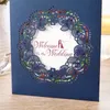 Laser gesneden bruiloft uitnodigingen folie embossing zak uitnodiging kaart met linten bloemen bruiloft uitnodigingen met enveloppen BW-I0051