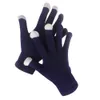 Mode-Femmes Hommes Hiver Cachemire Tricot Écran Tactile Doigts Écran Chaud Polaire Gants Tricoté Laine Couleur Unie Gants Polyvalents