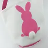 4 Colors 2019 New Easter Rabbit Basket Easter Bunny Bags Rabbit Printed Canvas Tote Bag Egg Candies Baskets6277502