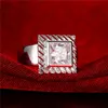 Vergoldeter Ring aus Sterlingsilber, klassisches Quadrat mit weißem Zirkon, DHSR728, US-Größe 7,8,9. Heißer Verkauf, Solitärring-Schmuck aus 925er Silber für Damen