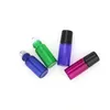 Uçucu Yağlar için Paslanmaz Çelik Merdane Toplar Numune Rulo Cam şişeler ile şişeler üzerinde 3ML Mikro Mini Renkli Cam Rulo