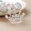 Prinsessan flicka halsband med krona barn glänsande chunky bubblegum hänge halsband barn semester fest smycken gåva