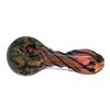 good quality Colored grain drawing Spoon pipe With Black Spiral Stripe tobacco hand pipe for dry smoking