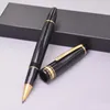 Roller Ball Pen Matte Black Gift Pen White Classique Office Pens مع رقم سلسلة