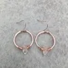 Herkimer Diamond Hoop Earrings Petite Quartz Pietre preziose in oro rosa Oro rosa Orecchini in argento dorp