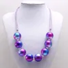 Chunky Baby Bubblegum Beaded Necklace Kids Girls Colors Imitation Pearl Necklace Jewelry Adjsutable Child Rope Necklace