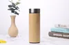 Fedex Naturel Bambou Tumbler 350 ml En Acier Inoxydable Doublure Bouteille Vide Flacons Bouteilles Isolées Café Thé Tasse Bambou Tasse