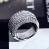 2019 Full CZ Men Ring Exquis White Gold Color Shiny Zircon Wedding Engagement Rings Taille 813 Bijoux de fête Whole23699371028