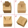 100pcs/lot 4x4x3cm Kraft Paper Box Foldable Face Cream Packing Paperboard Boxes Jewelry Package Ointment Bottle Box