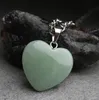 Moda corazón ópalo roca piedra natural cuarzo cristal curativo chakra piedra colgante collar joyería