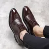 Zapatos de vestir de hombre de 6 cm de altura que aumentan los zapatos Oxford de cuero partido zapatos de negocios de boda de hombre negro marrón zapatos de vestir formales con cordones para hombre