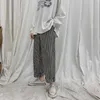 Calças masculinas harajuku xadrez harém homens 2021 vintage coreano moda corredores homens largo perna japonesa reta suor1